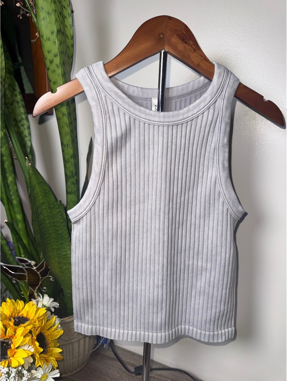 Zenana Ribbed Washed Seamless Tank
